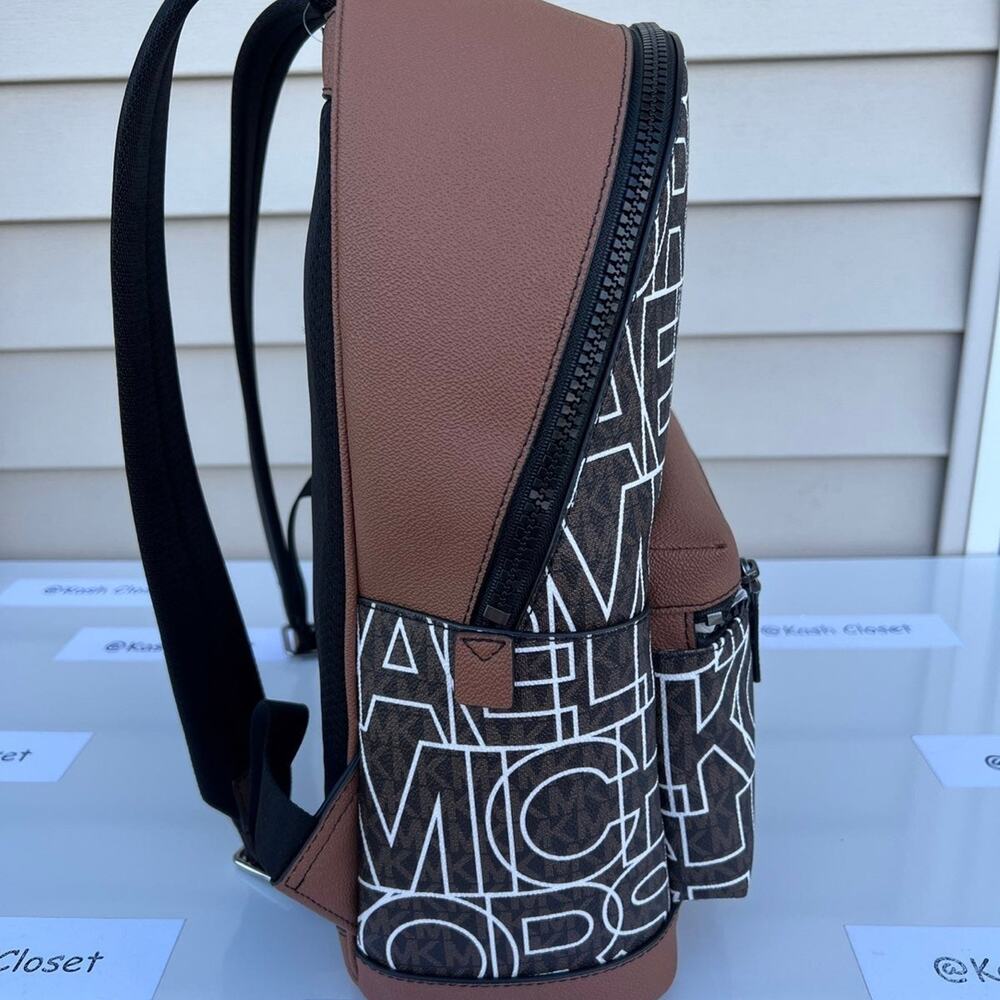 Michael kors Backpack Cooper Large Graphic MK Signature Brown Black - Picture 11 of 12